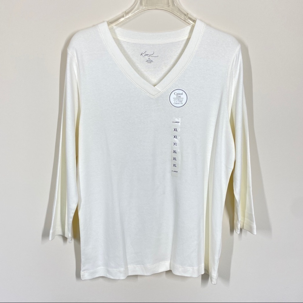 Kim Rogers Essential White Tee Shirt Size XL